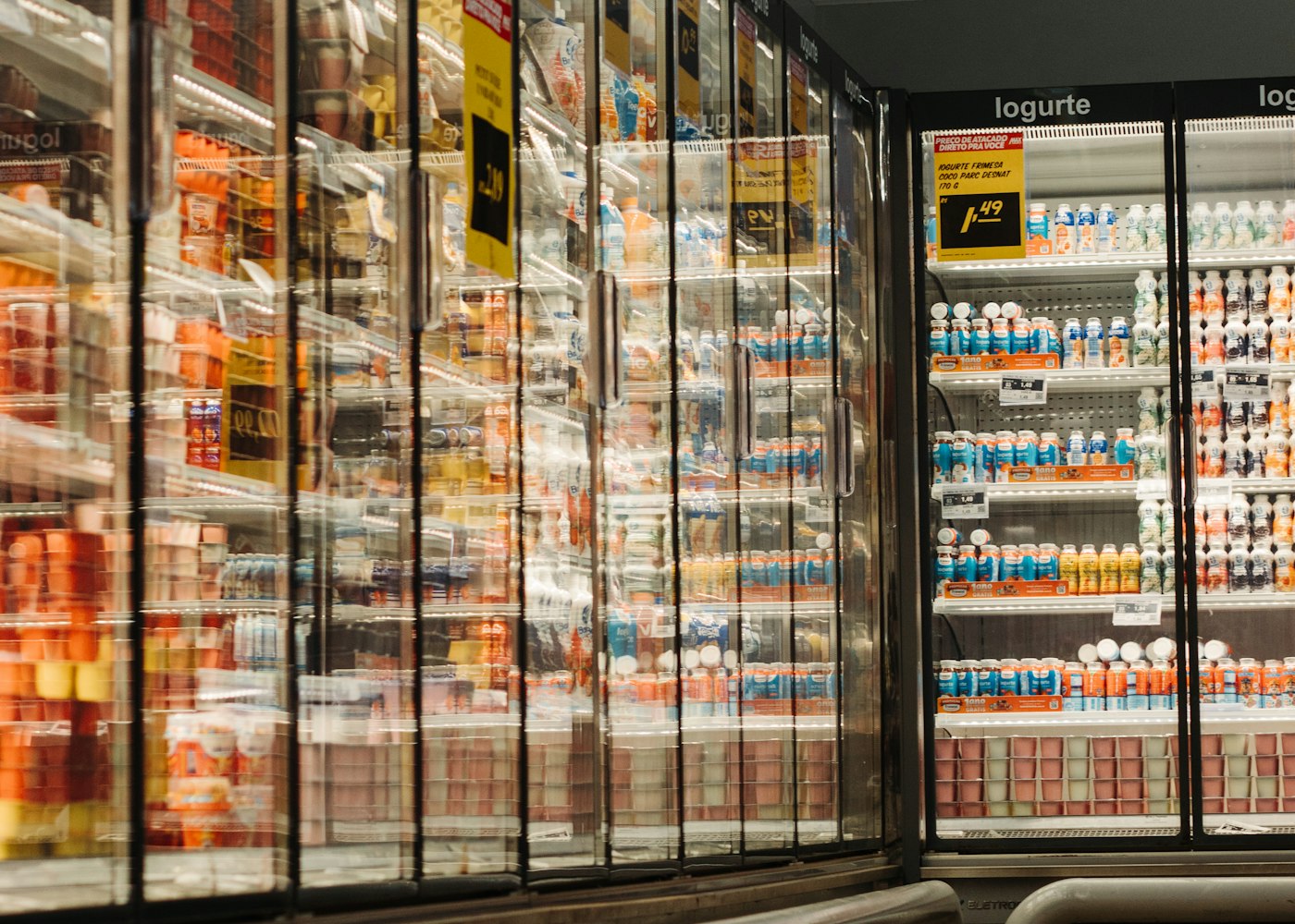 Vitrines réfrigérées en magasin